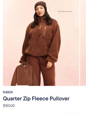 Parke NWTS Quarter Zip Fleece Pullover - Brown